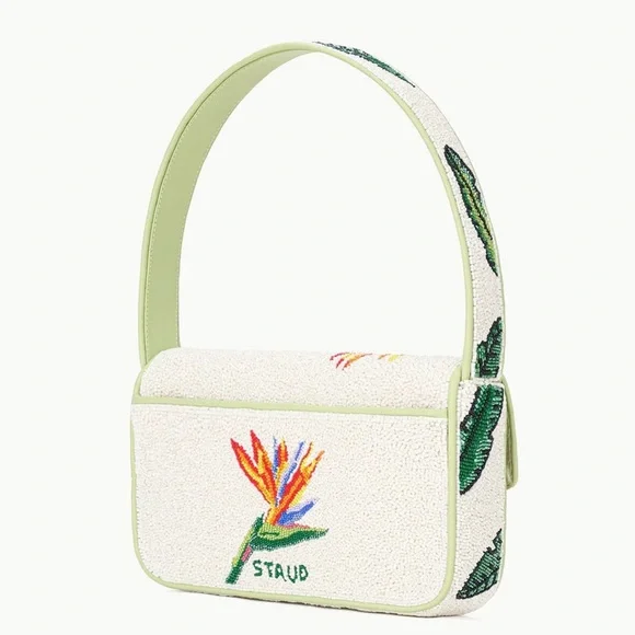 STAUD Tommy Beaded Bag in Birds of Paradise Beaded Shoulder Bag - Picture 2 of 5